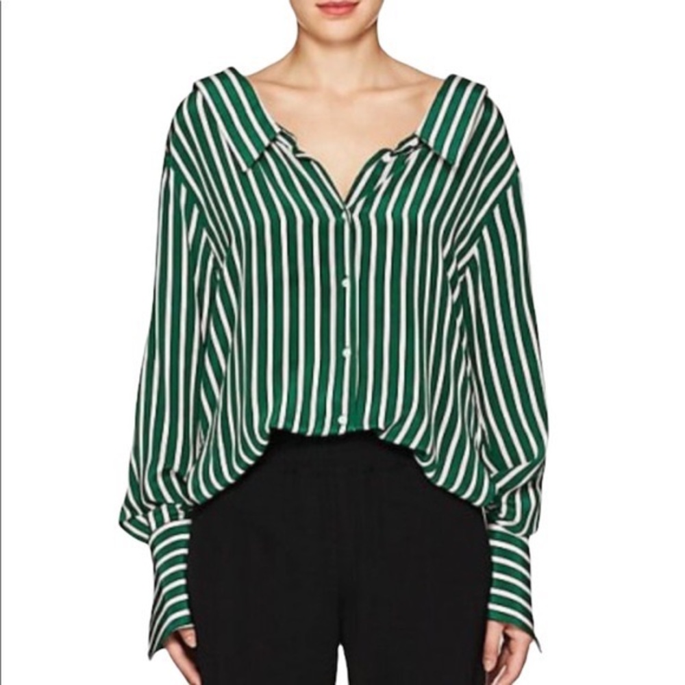 ROBERT RODRIGUEZ Striped Silk Crepe Blouse (Reposh) small